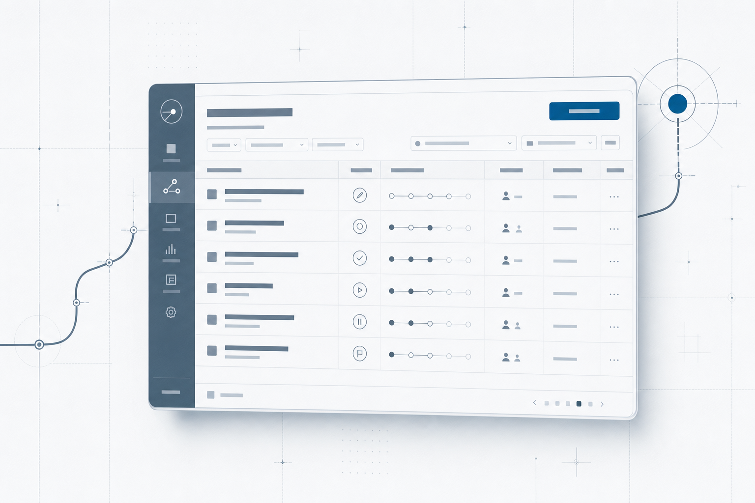 Product-interface illustration for the app campaigns page of PathWolf
